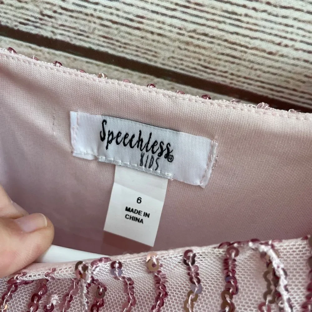SPEECHLESS KIDS SEQUIN DRESS‎ IN PINK